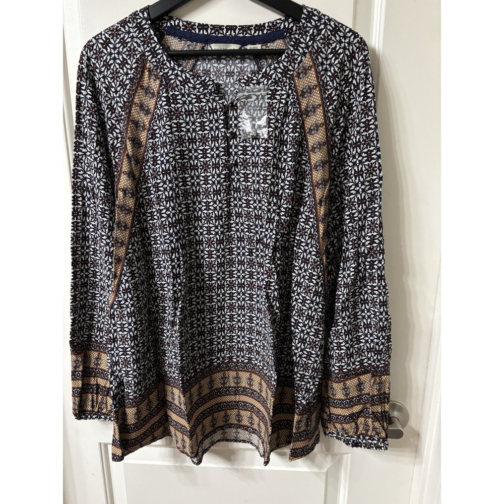 11 1 Tylho Women's Boho Size XL Long Sleeve Round Neck Multicolor Print Tunic